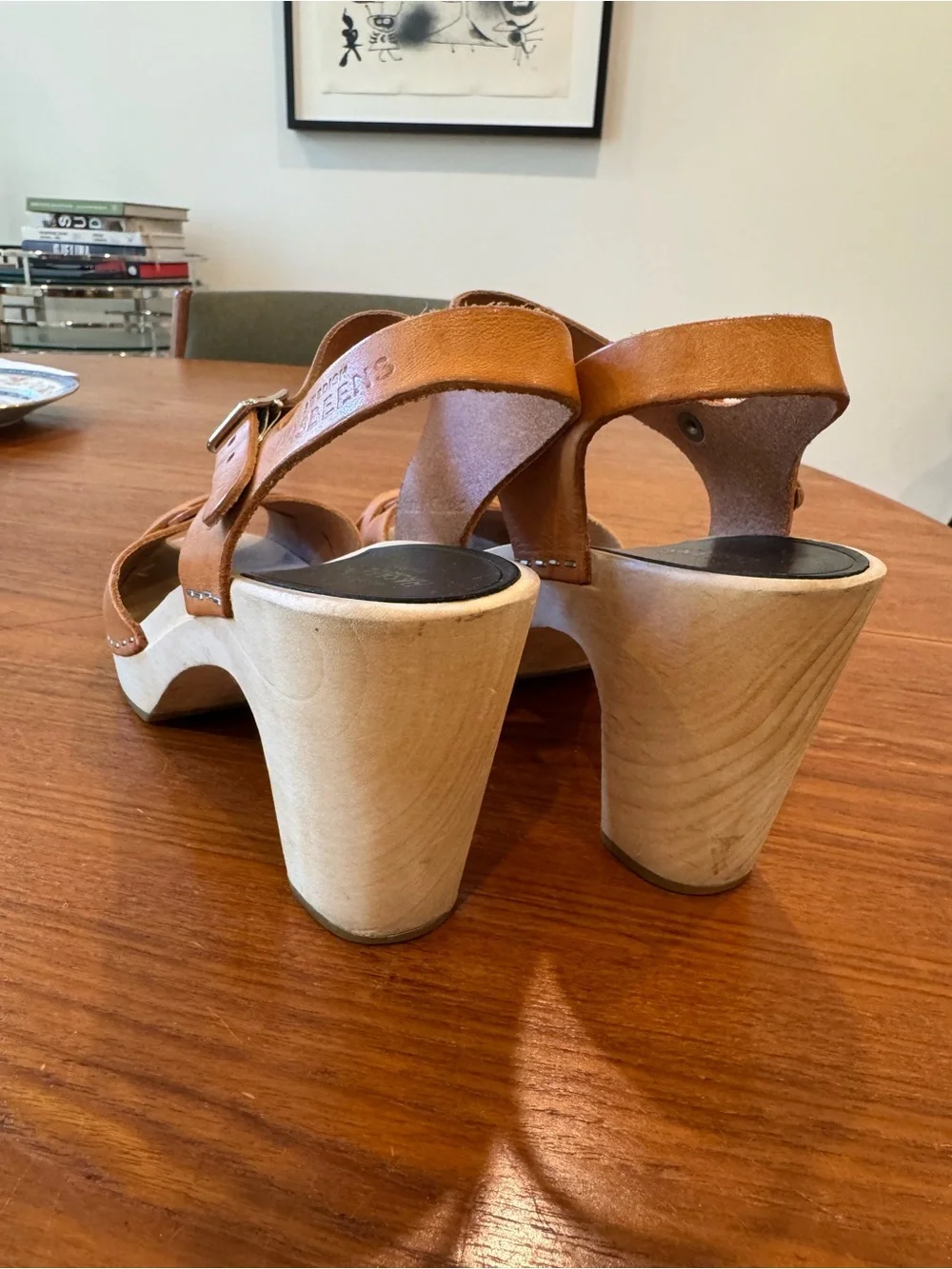 Swedish Hasbeens Super High Peep Toe Sandal